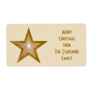 Etiqueta de regalo "Familia" de la estrella dorada