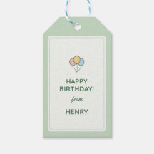 Etiqueta de regalo "Feliz Cumpleaños de" Nombre