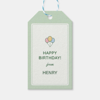 Etiqueta de regalo "Feliz Cumpleaños de" Nombre
