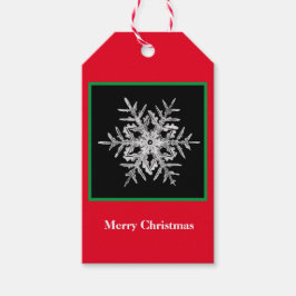 Etiqueta de regalo Feliz Navidad Bentley Snowflake