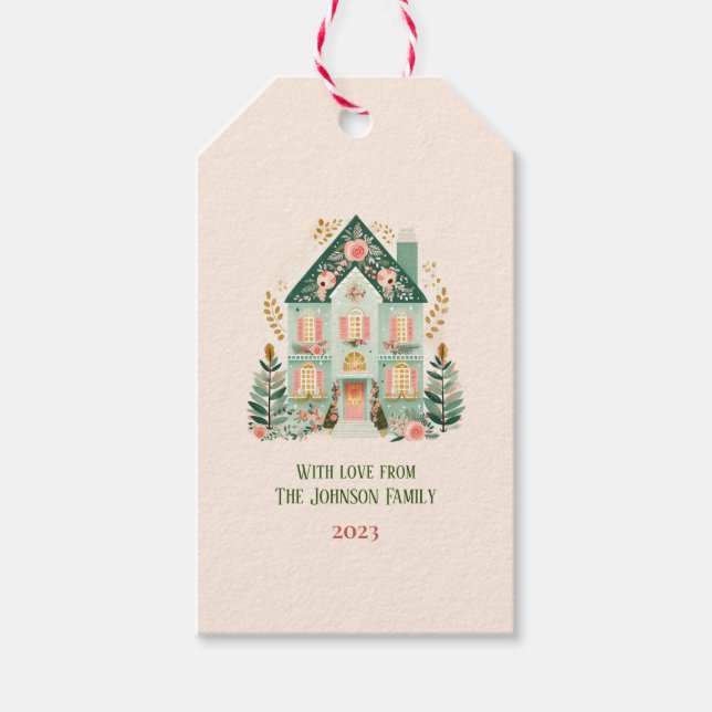 Etiqueta de regalo festivo personalizada (Anverso)