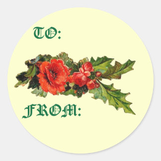 Etiqueta de regalo floral