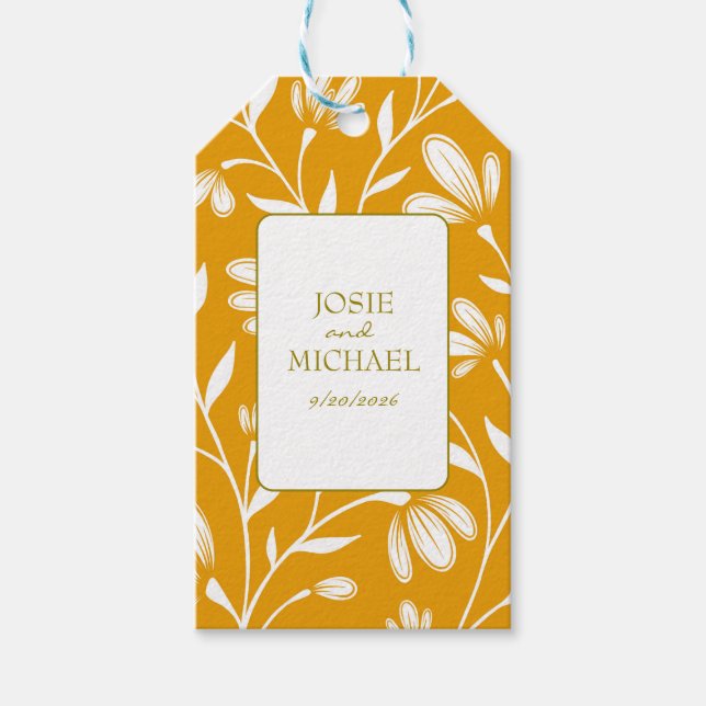 Etiqueta de regalo floral boho (Anverso)