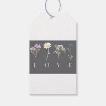 Etiqueta de regalo floral de amor manual de impres