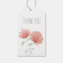 Etiqueta de regalo floral de color de agua