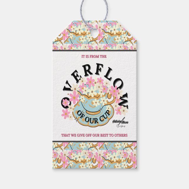 Etiqueta de regalo floral de sobrevuelo - Adiela A (Anverso)