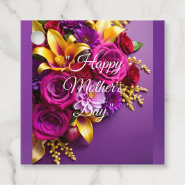 Etiqueta de regalo floral morada