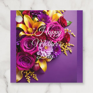 Etiqueta de regalo floral morada