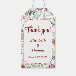Etiqueta de regalo floral romántica vintage pastel
