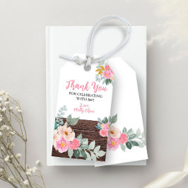 Etiqueta de regalo floral rústica