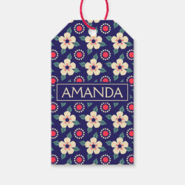 Etiqueta de regalo floral vintage de personalizado