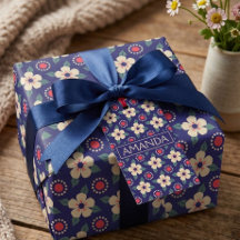 Etiqueta de regalo floral vintage personalizada co
