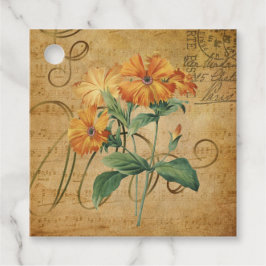Etiqueta de regalo floral vintage y favor