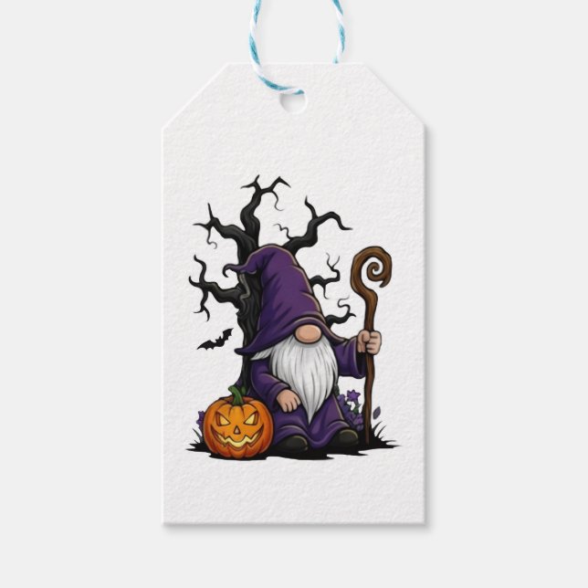 Etiqueta de regalo Gnomo de Halloween (Anverso)
