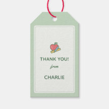 Etiqueta de regalo "Gracias" para maestro