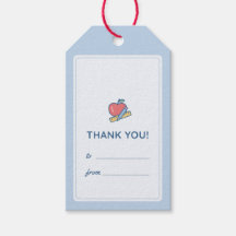Etiqueta de regalo "Gracias" para maestro