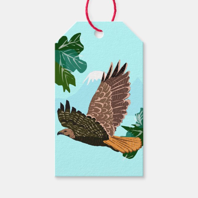 Etiqueta de regalo Halcón en vuelo  (Anverso)
