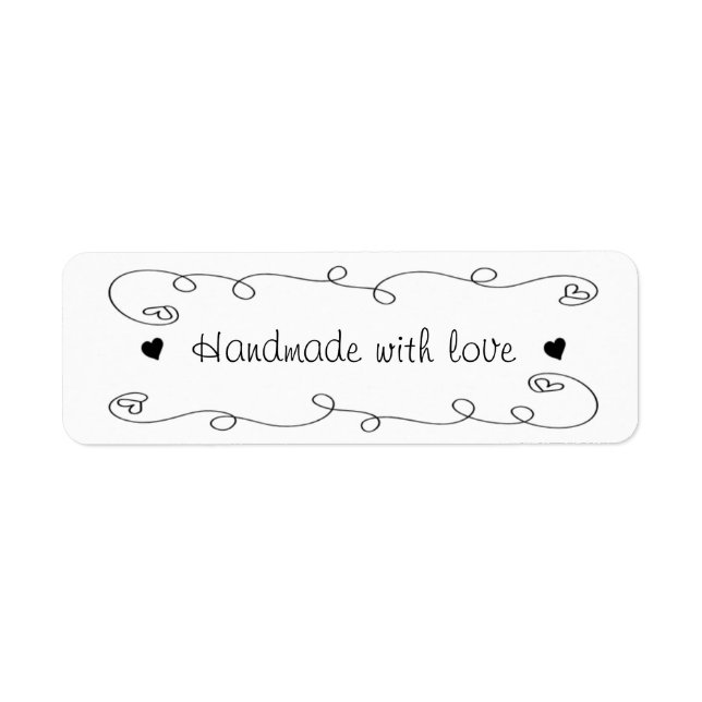 Etiqueta de regalo hecha a mano con amor Hearts (Frente)
