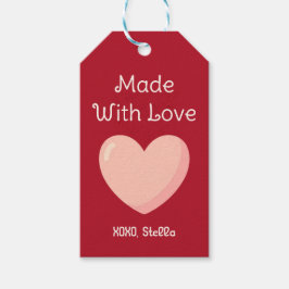 Etiqueta De Regalo Hecha Con Amor San Valentín