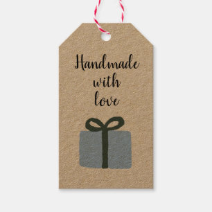 Etiqueta de regalo Hecho a mano con Amor