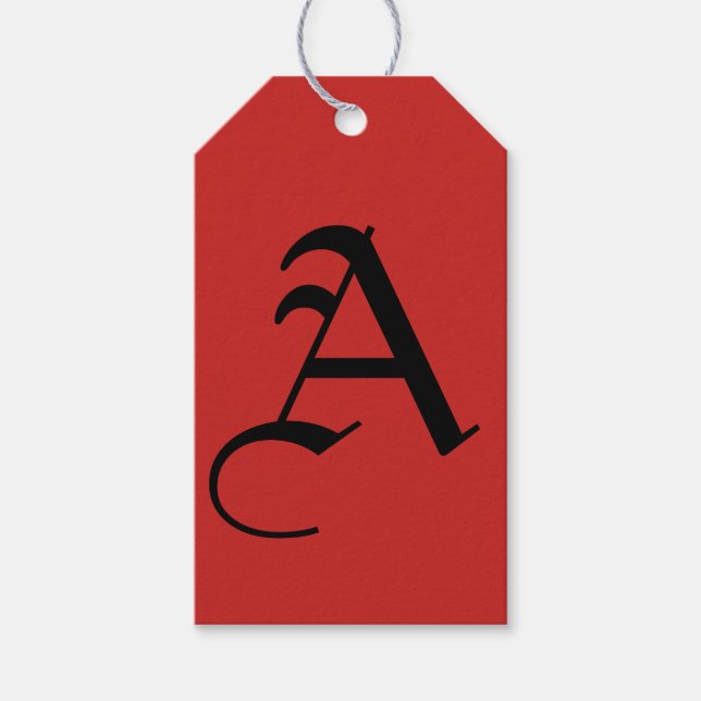 Etiqueta de regalo inicial del personalizado (Anverso)