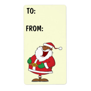 Etiqueta de regalo Jolly Black Saint Nicholas
