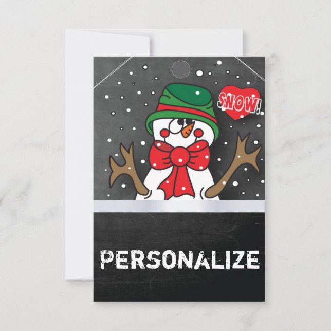 Etiqueta de regalo Jumbo Size Snowman (Anverso)
