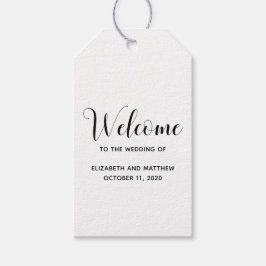 Etiqueta de regalo kraft de bienvenida. Boda rústi
