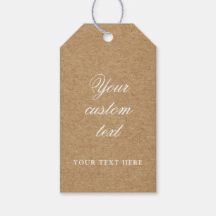 Etiqueta de regalo Kraft - Texto personalizado