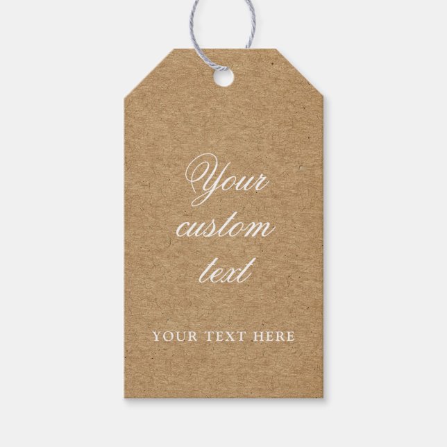 Etiqueta de regalo Kraft - Texto personalizado (Anverso)