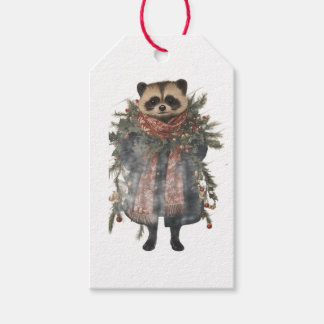ETIQUETA DE REGALO MAPACHE DE NAVIDAD