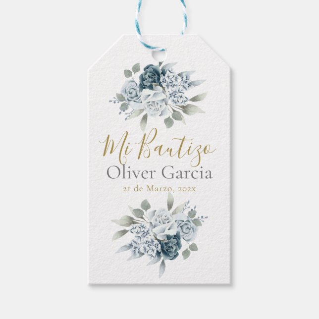 Etiqueta de regalo Mi Bautizo (Anverso)