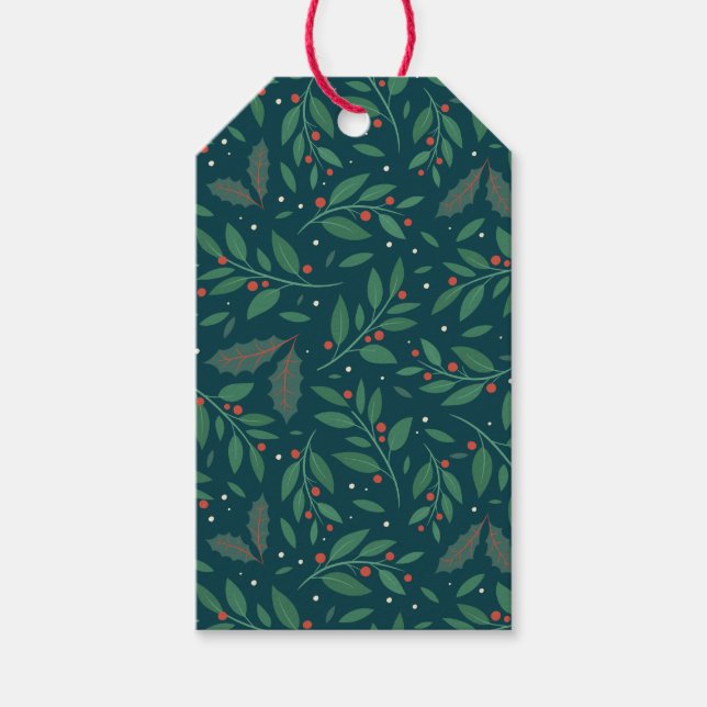 Etiqueta de regalo Mistletoe & Holly Charm (Anverso)