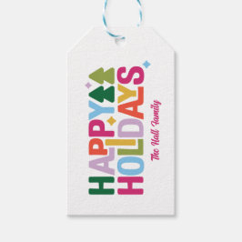 Etiqueta de regalo multicolor con vibraciones retr