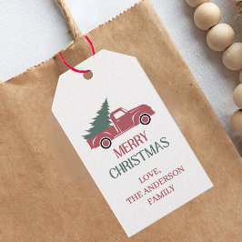 Etiqueta de regalo navideña festiva