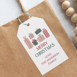 Etiqueta de regalo navideña festiva