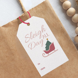 Etiqueta de regalo navideña festiva