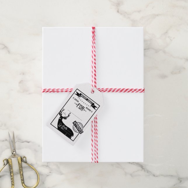 Etiqueta de regalo navideño (Con cuerda)