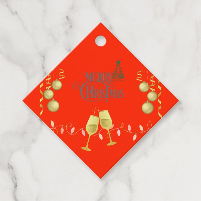 Etiqueta de regalo navideño muy feliz (Anverso)