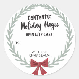 Etiqueta de regalo navideño personalizada con nomb