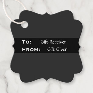 Etiqueta de regalo negro y gris - HAMbyWG