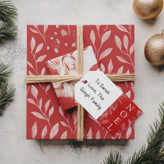Etiqueta de regalo "Noel" roja (Red Noel Gift Tag)