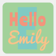 etiqueta de regalo nombre personal menta melocotón