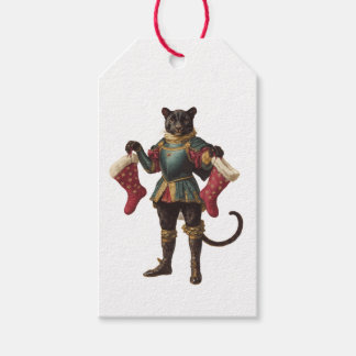 ETIQUETA DE REGALO PANTERA DE NAVIDAD RETRO CON CA