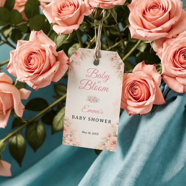 Etiqueta de regalo para baby shower Blush Floral B (Subido por el creador)