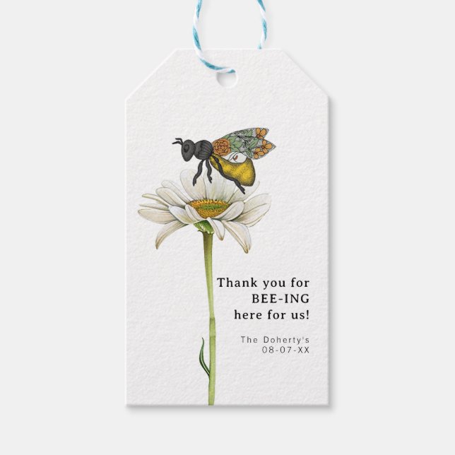 Etiqueta de regalo para Baby Shower de Abeja Melíf (Anverso)