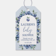 Etiqueta de regalo para baby shower de arándanos