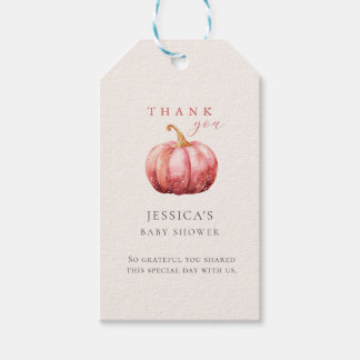 Etiqueta de regalo para baby shower de calabaza ro
