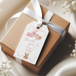 Etiqueta de regalo para baby shower de cochecito d