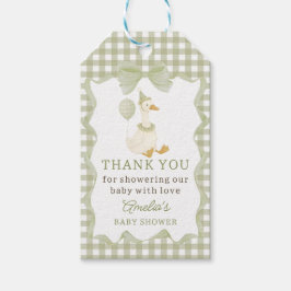 Etiqueta de regalo para baby shower de cuadros ver